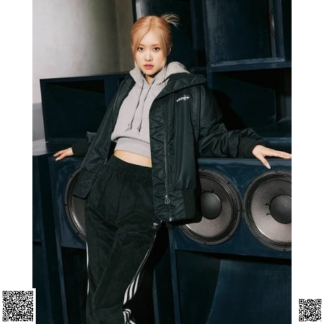 美國代購正品 Adidas ROSÉ同款天鵝絨微喇長褲