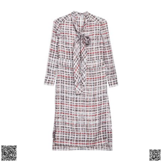 美國代購正品 Burberry Valarie Aciha 係帶真絲襯衫裙