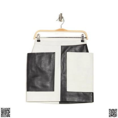 美國代購正品 Burberry 拼接皮裙
