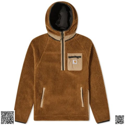 美國代購正品 Carhartt Work In Progress 半拉鏈抓絨連帽衛