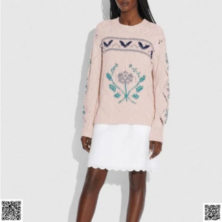 美國代購正品 Coach 刺綉圓領毛衣