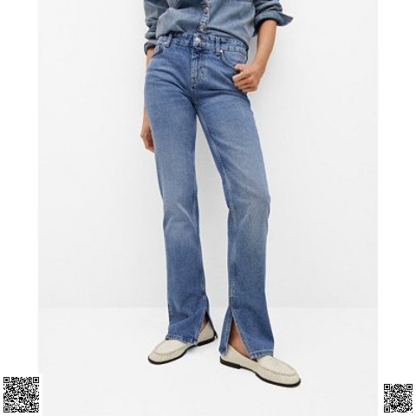 美國代購正品 Mango 開叉牛仔褲