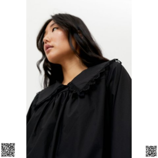 美國代購正品 娃娃領廓形小黑裙