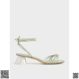 美國代購正品 Charles & Keith Mint Green Geometric 係帶水晶