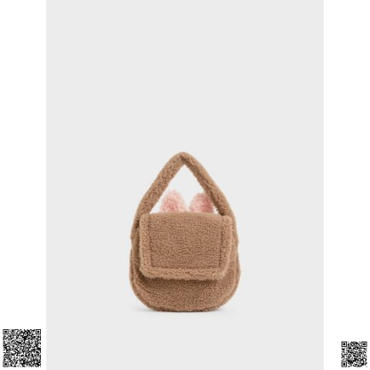 美國代購正品 Charles & Keith 毛茸茸兔耳包（可拆卸）