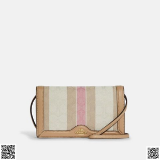 美國代購正品 Coach 條紋斜挎包