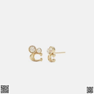 美國代購正品 Signature Crystal C字耳釘