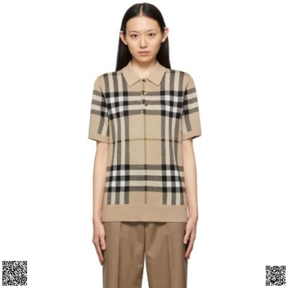 美國代購正品 Burberry 格紋羊毛polo上衣