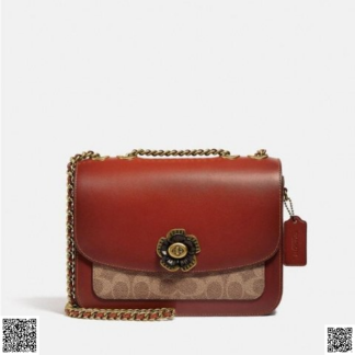 美國代購正品 Coach Madison 山茶花扣老花鏈條包
