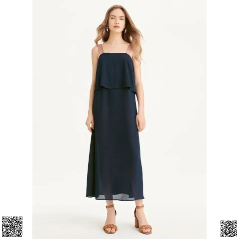 美國代購正品 DKNY 寬肩帶飄逸長裙