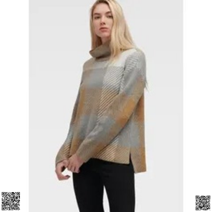 美國代購正品 DKNY 拼色高領毛衣