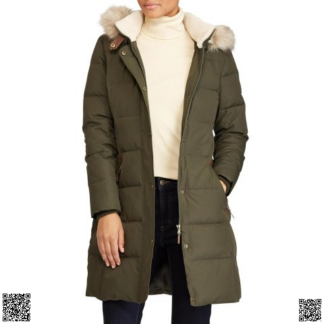 美國代購正品 毛領絎縫羽絨服