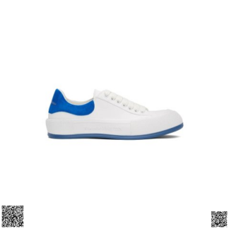 美國代購正品 Alexander McQueen Deck Plimsoll 藍尾小白鞋