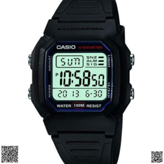 美國代購正品 Casio 經典黑數碼多功能男錶 LED舒適背
