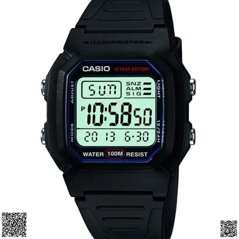 美國代購正品 Casio 經典黑數碼多功能男錶 LED舒適背