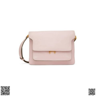 美國代購正品 Marni Soft Trunk 櫻花粉中號風琴包