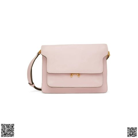 美國代購正品 Marni Soft Trunk 櫻花粉中號風琴包