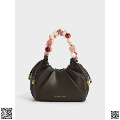 美國代購正品 Charles & Keith 月亮串珠手提袋