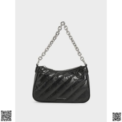 美國代購正品 Charles & Keith 油蠟皮腋下包