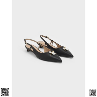 美國代購正品 Charles & Keith 珍珠尖頭鞋