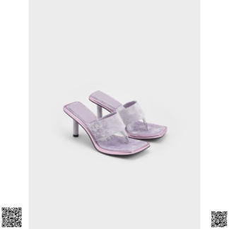 美國代購正品 Charles & Keith 絲絨高跟涼鞋