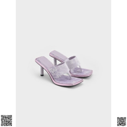 美國代購正品 Charles & Keith 絲絨高跟涼鞋