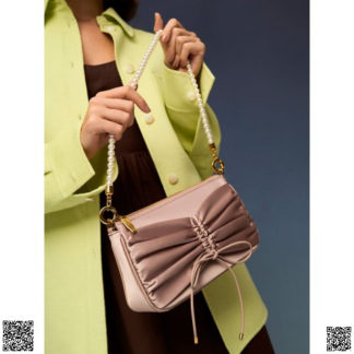 美國代購正品 Charles & Keith 緞麵珍珠包