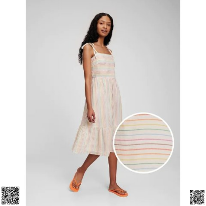 美國代購正品 Gap 彩虹條紋吊帶裙