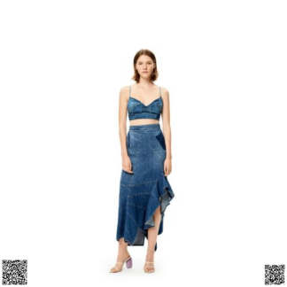 美國代購正品 Loewe 牛仔吊帶上衣