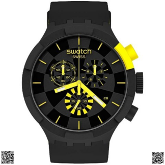 美國代購正品 Swatch 黃黑男錶