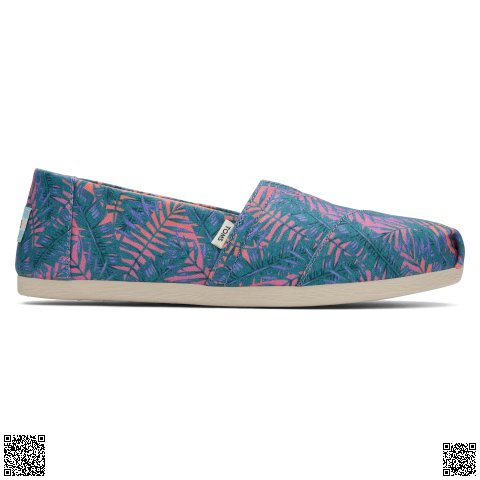 美國代購正品 Toms Women s Alpargata Blue Palm Print Espadrille -