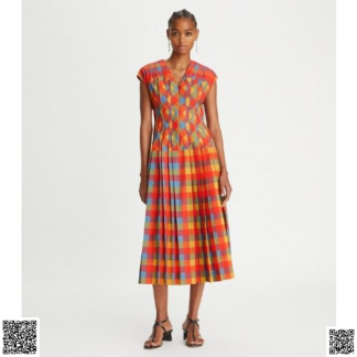 美國代購正品 Tory Burch Veronica Plaid Claire McCardell 連衣