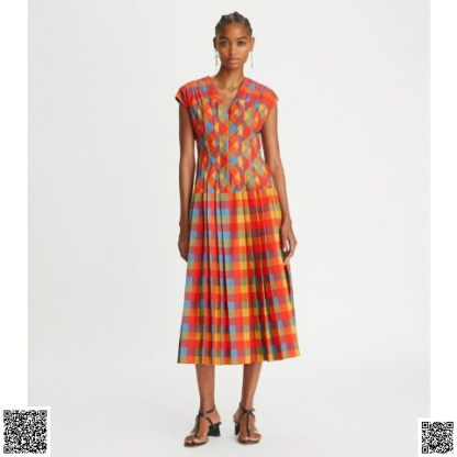 美國代購正品 Tory Burch Veronica Plaid Claire McCardell 連衣