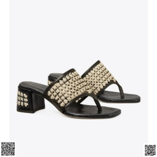美國代購正品 Tory Burch Woven Raffia編織涼鞋