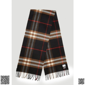 美國代購正品 Burberry Classic 格紋流蘇羊絨圍巾 紅色