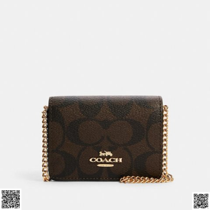 美國代購正品 Coach Mini Wallet 鏈條錢包