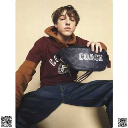 美國代購正品 Coach Varsity 老花腰包