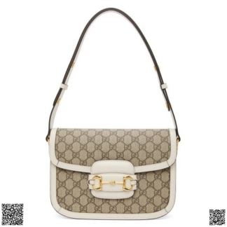 美國代購正品 Gucci Beige & White Gucci 1955 Horsebit 單肩包