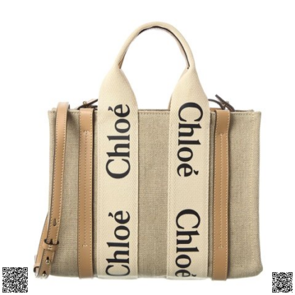 美國代購正品 Chloe 小號帆布皮革Tote包