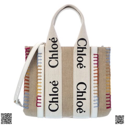 美國代購正品 Chloe 小號帆布皮革Tote包