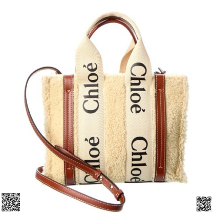 美國代購正品 Chloe 小號羊毛皮革Tote包