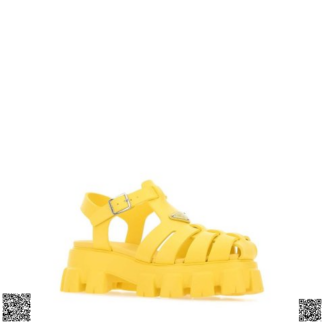 美國代購正品 Prada Logo 厚底涼鞋