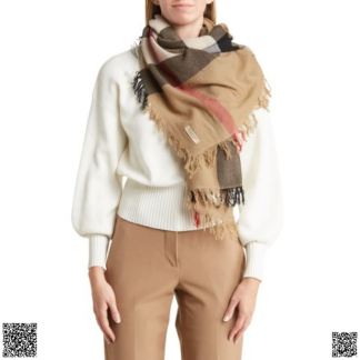 美國代購正品 Burberry 格紋美利奴羊毛圍巾