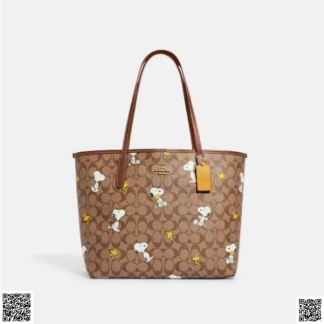 美國代購正品 Coach X Peanuts City 托特包