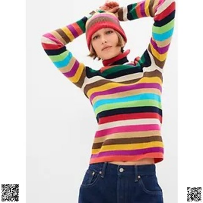 美國代購正品 Gap 高領條紋毛衣