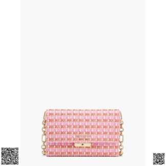美國代購正品 Kate Spade Carlyle Raffia 小香風花呢鏈條包