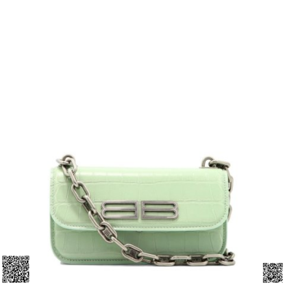 美國代購正品 Balenciaga Gossip XS 壓紋鏈條包 薄荷綠