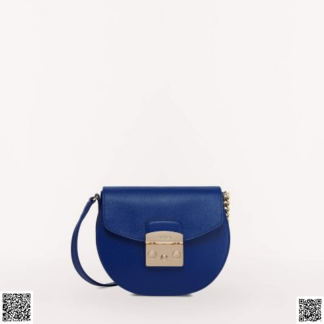 美國代購正品 Furla METROPOLIS 藍金馬鞍包