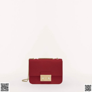 美國代購正品 Furla 紅金斜挎包