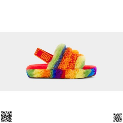 美國代購正品 UGG Fluff Yeah 彩虹拖鞋